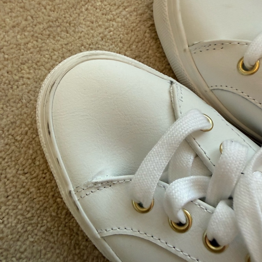 Keds White Sneakers with Gold Accents - Picture 2 of 5